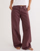 Image of Low Rise Roomy Jeans in Burgundy