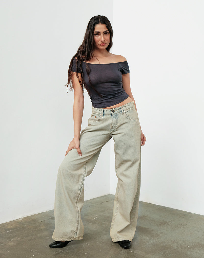 Low Rise Roomy Jeans in Desert Sand Wash