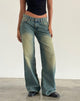 Image of Roomy Extra Wide Low Rise Jean in Mid Used Green