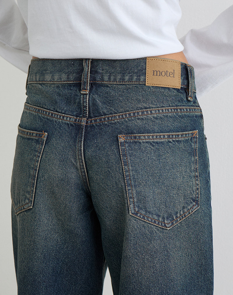 Image of Low Rise Roomy Jeans in Dirty Green