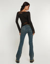 image of Lucca Long Sleeve Top in Lace Black