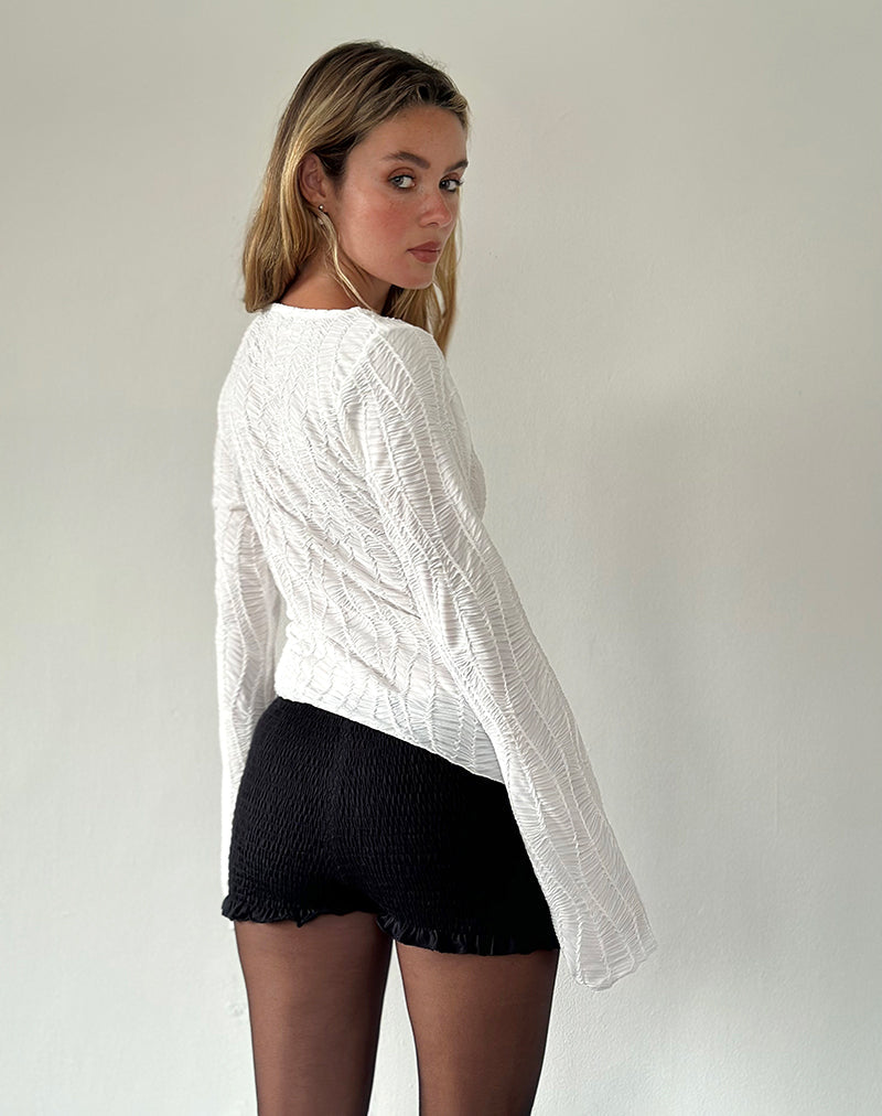Image of Lucca Ripple Top Jacquard White