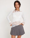 Image of Lucca Long Sleeve Top in Lace White