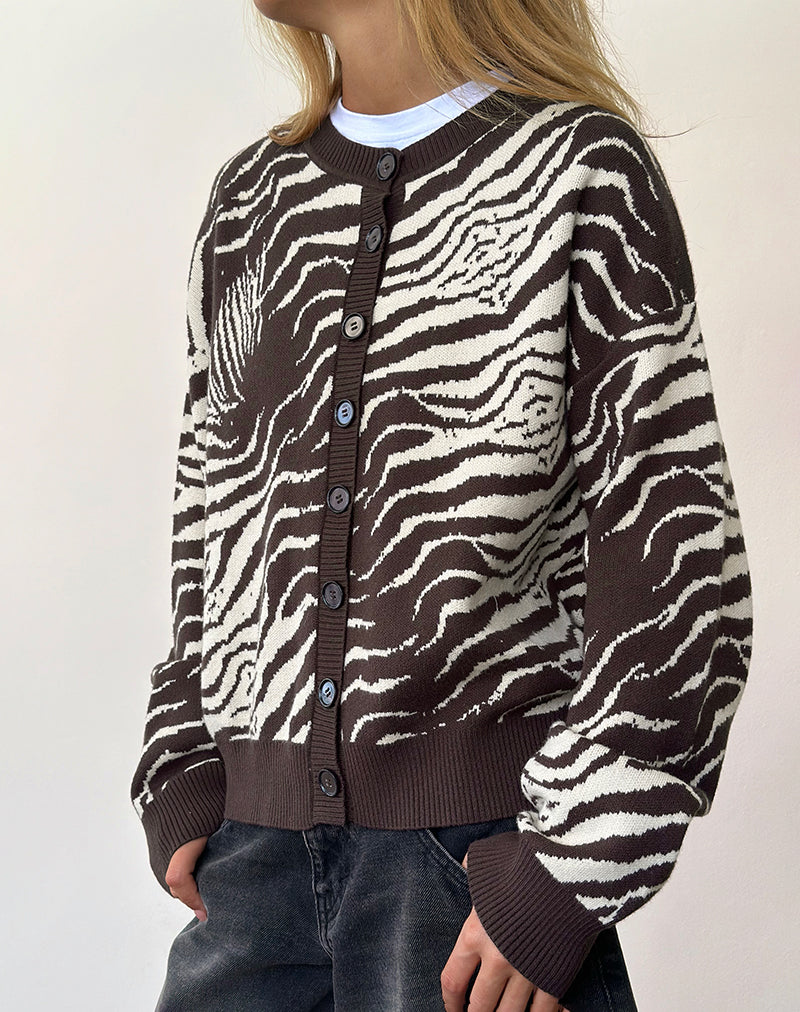 Image of Luceta Knitted Cardigan in Wild Animal