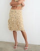 Image of Luisa Midi Skirt in Winding Ivy Pale Yellow