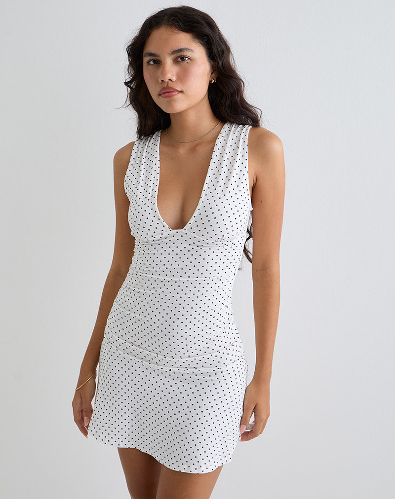motel rocks white mini dress White Poplin Babydoll Mini Dress