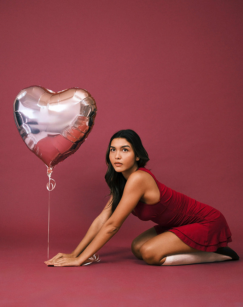 Lanai Mini Dress in Rayon Jersey Adrenaline Red