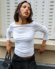 Image of Levon Long Sleeve Top in Jersey Off White