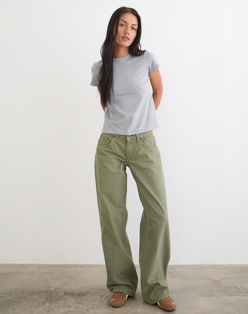Fern Green Low Rise Straight Leg Jeans | Parallel – motelrocks-com-aus