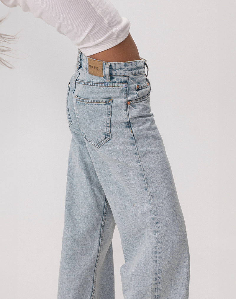 Image of Low Rise Parallel Jeans in 80s Light Blue Wash