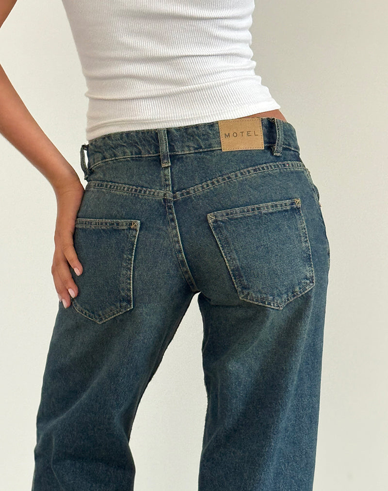 Image of Low Rise Parallel Jeans in Bright Blue
