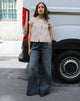 Image of Low Rise Slouchy Flare Jeans in Steel Blue