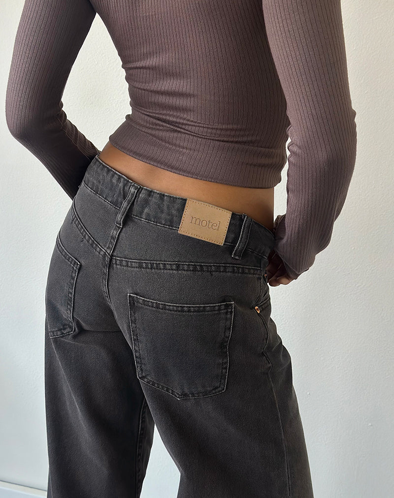 Image of Low Rise Parallel Jeans in Vintage Black