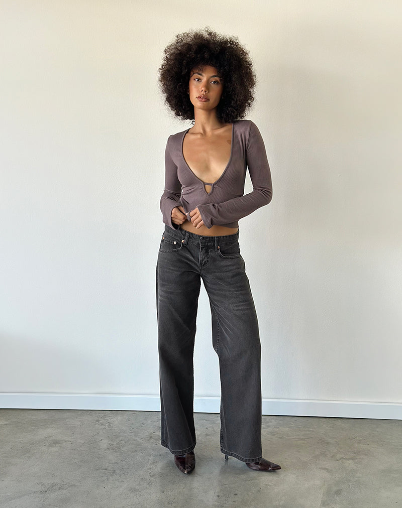 Image of Low Rise Parallel Jeans in Vintage Black