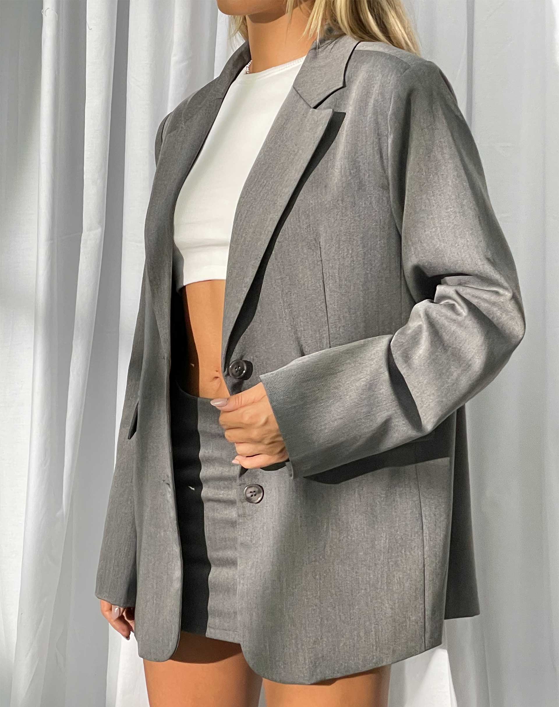 Grey and black on sale blazer