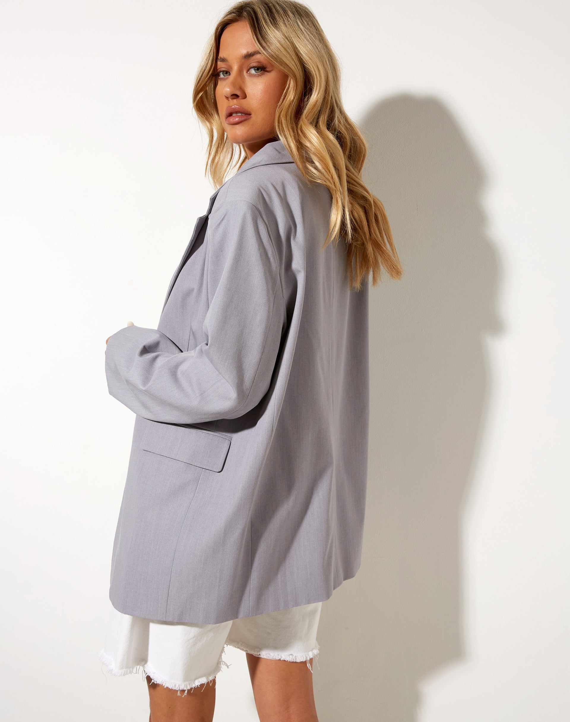 Image of Maiwa Blazer in Silver Grey