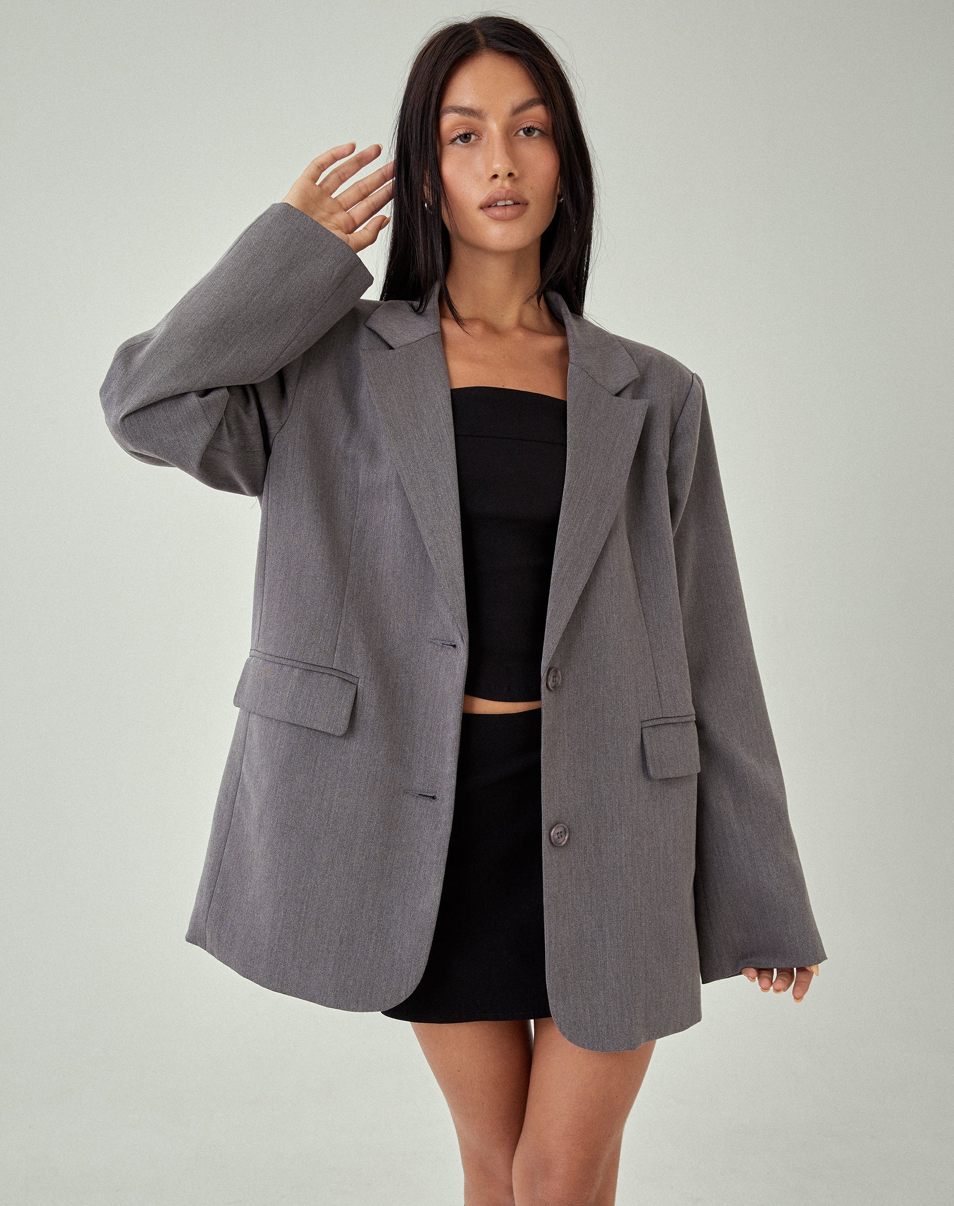 Grey blazer plus on sale size