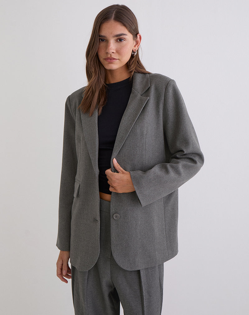 Image of Maiwa Textured Tailoring Blazer in Charcoal
