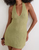 Image of Malvara Halterneck Mini Dress in Sequin Knit Green