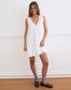 Image of Manika Plunge Babydoll Mini Dress in Rayon White