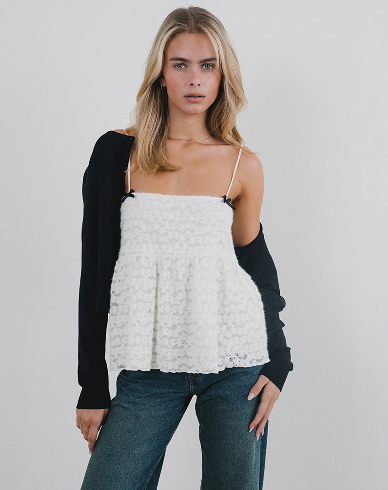 Marreta Cami Top in Dahlia Lace Ivory