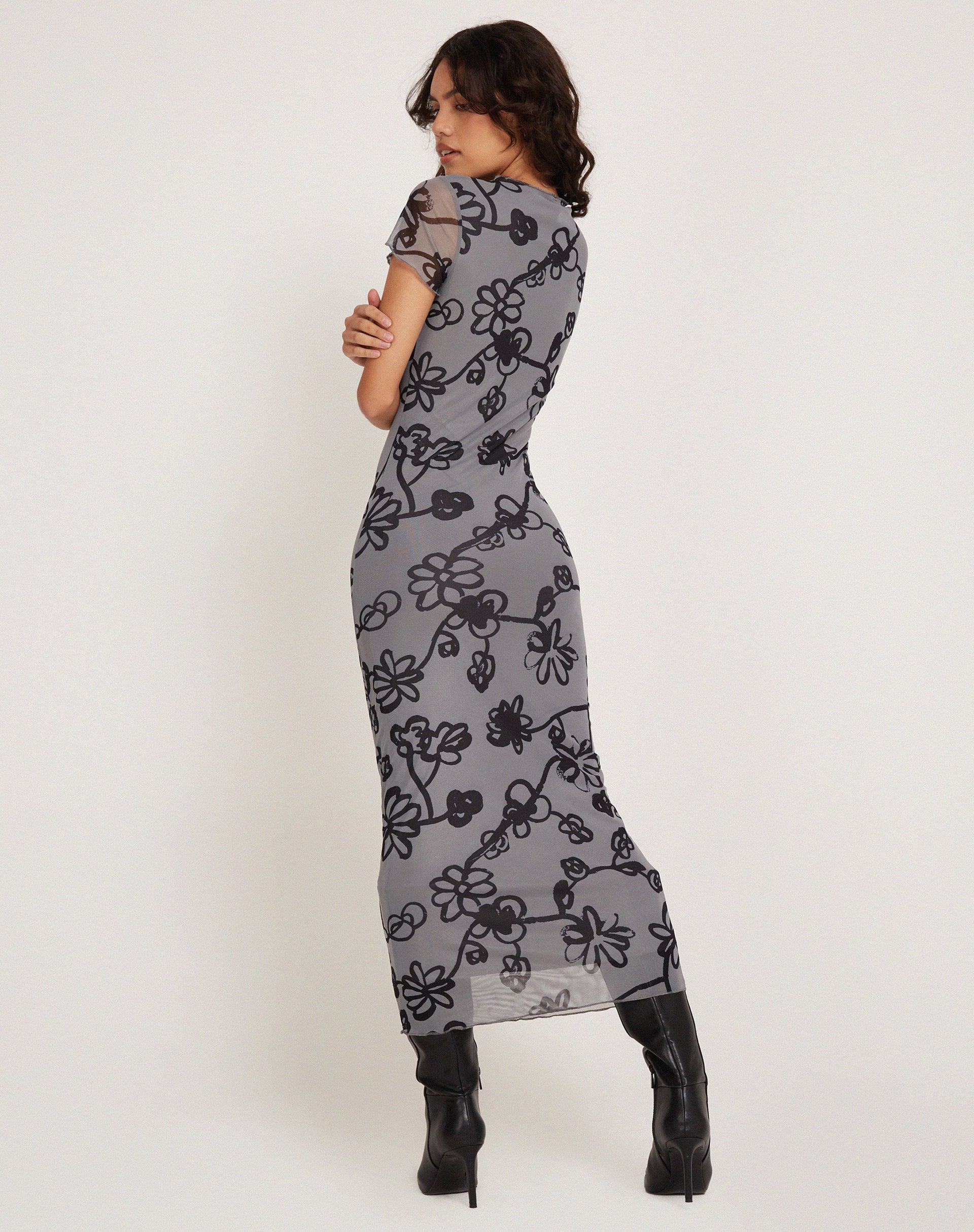 Grey store flower dress