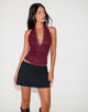 Image of Matua Halter Top in Clover Lace Maroon