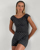 Image of Meredith Backless Playsuit in Polka Black