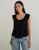 Image of Merisso Scoop Neck Keyhole Top in Black