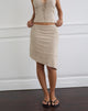 Image of Rune Asymmetric Midi Skirt in Suede Light Taupe
