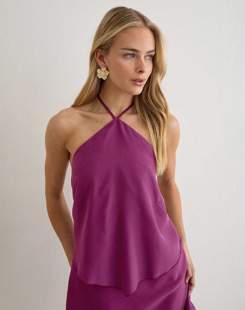 Image of Milaya Mini Dress in Chiffon Berry