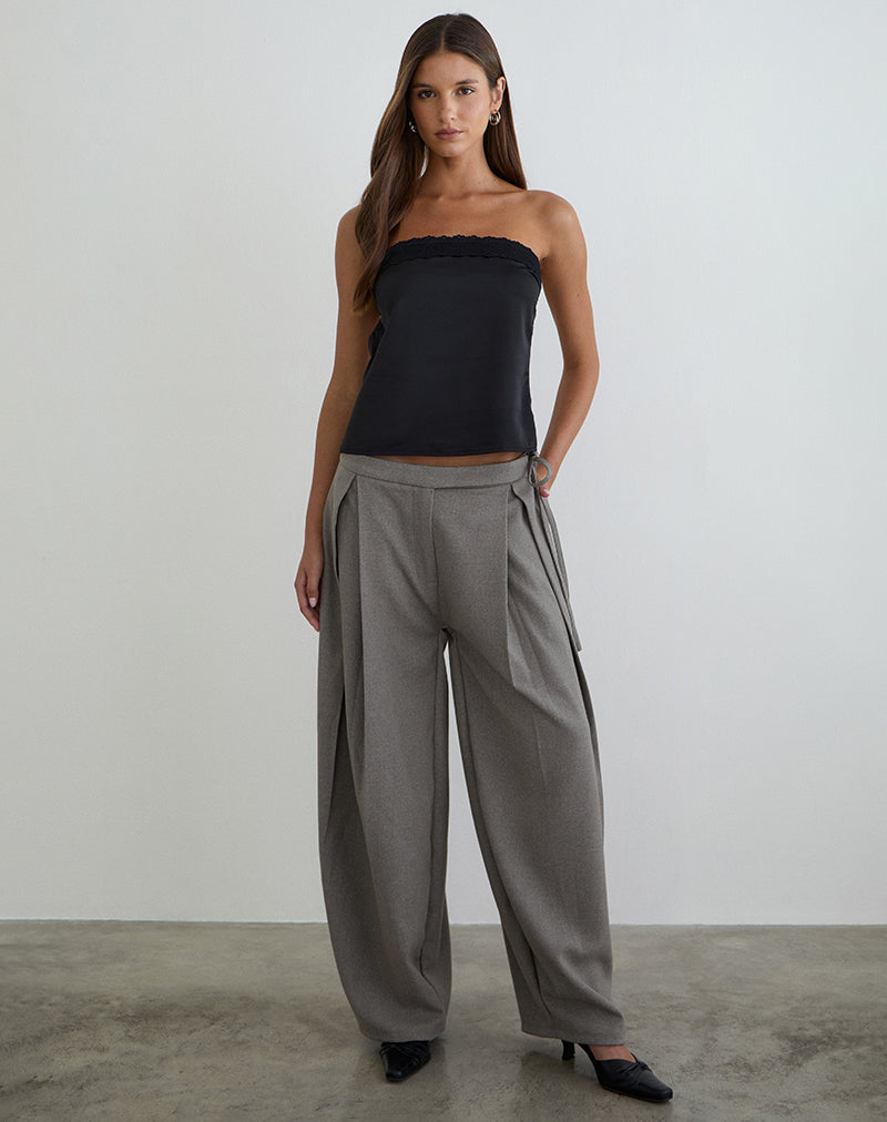 Image of Minae Bandeau Top in Satin Black