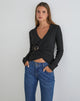 Image of Minara Top with Resin Buckle in Knit Black