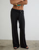 Image of Cerelia Trouser in Cupro Black with Tie Belt