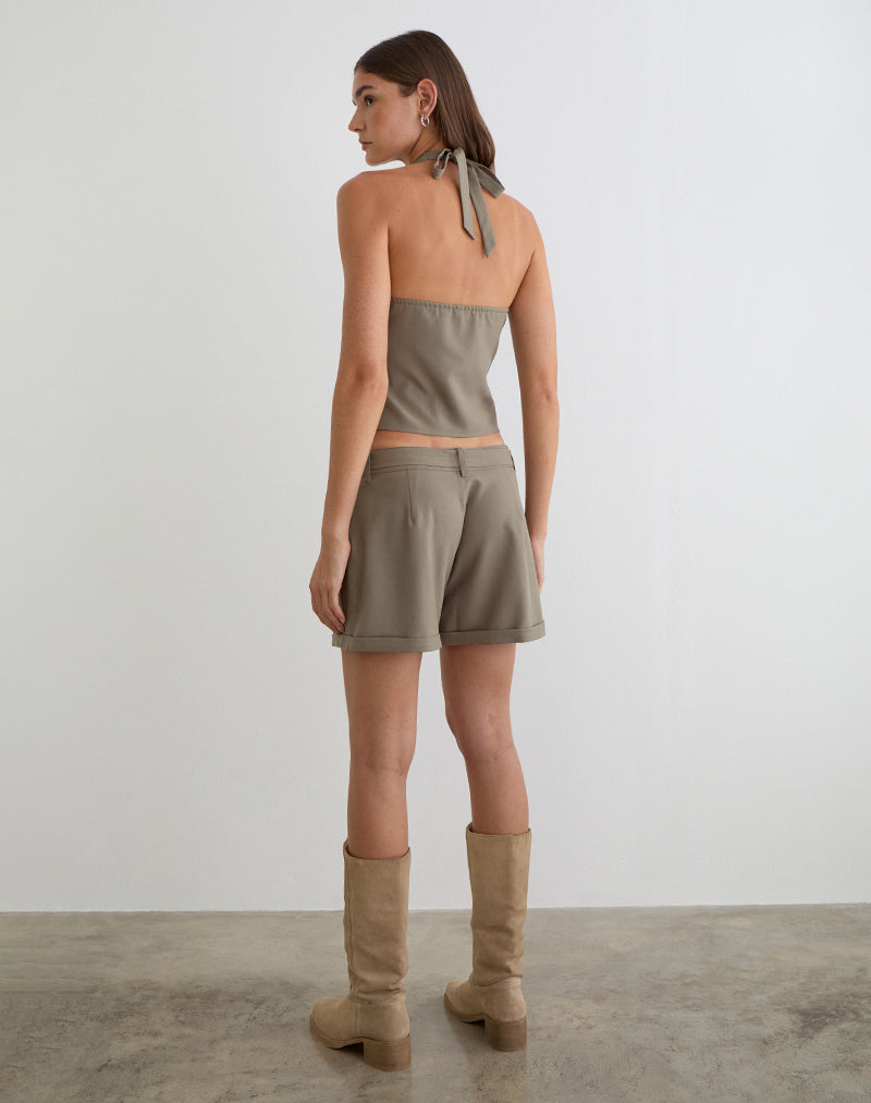 Image of Miluta Short in Tailoring Dark Beige