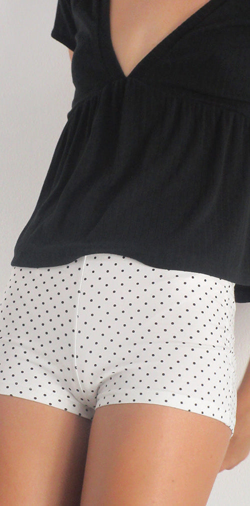 Image of Eunia Short in Micro Polka White