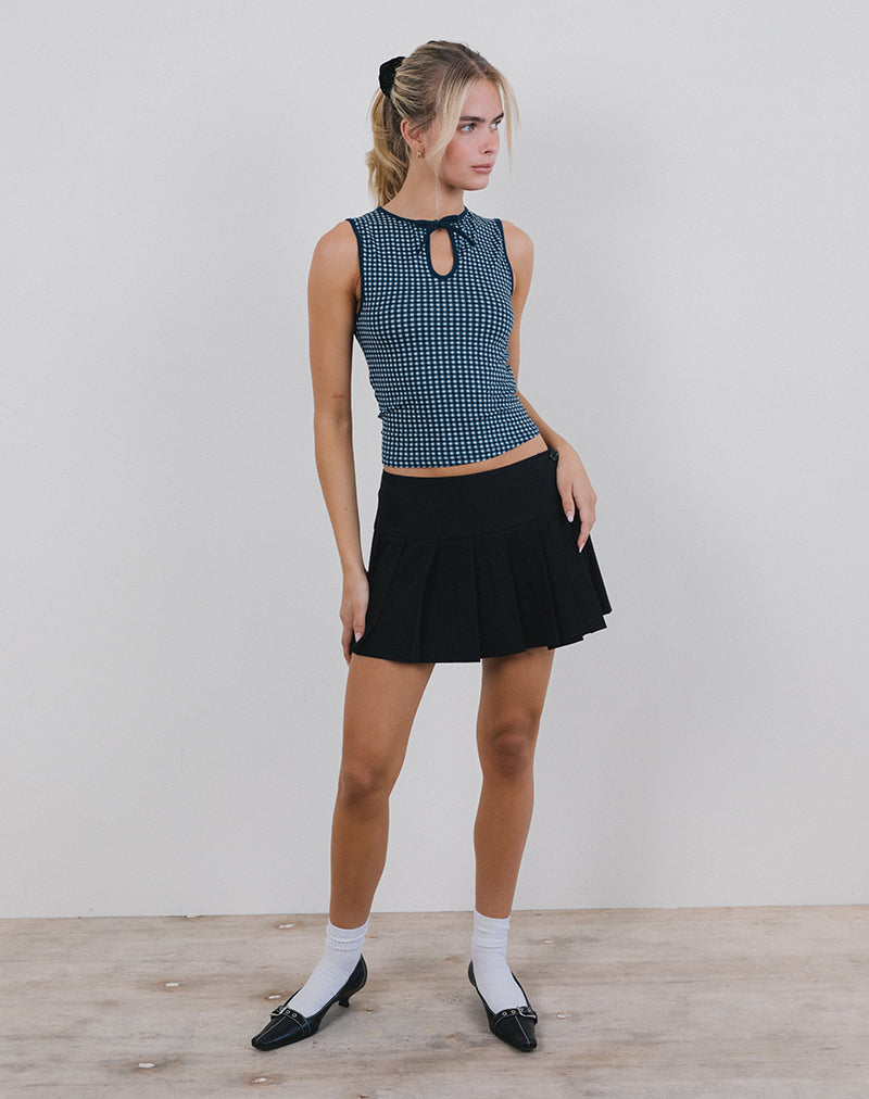 Image of Monsela Top in Mini Gingham Dark Blue