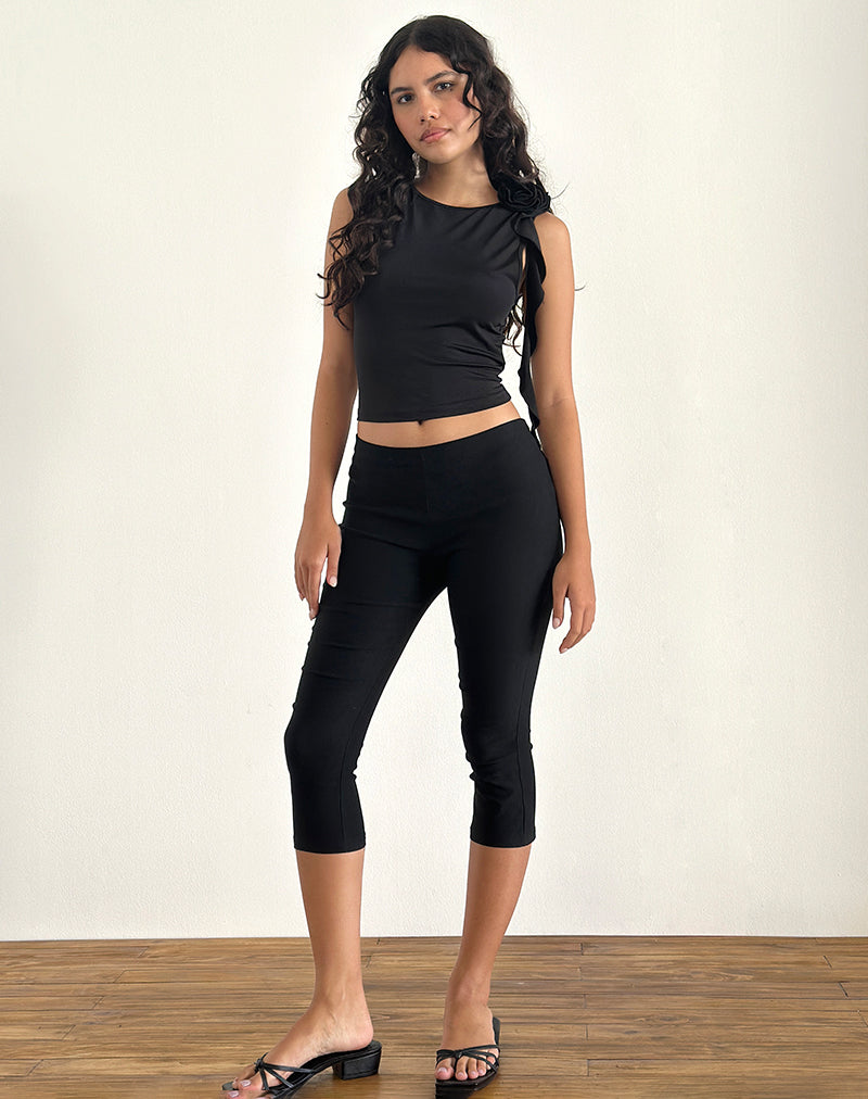 Image of Morena Rosette Top in Black