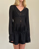 Image of Morgana Flute Knit Cardigan in Black