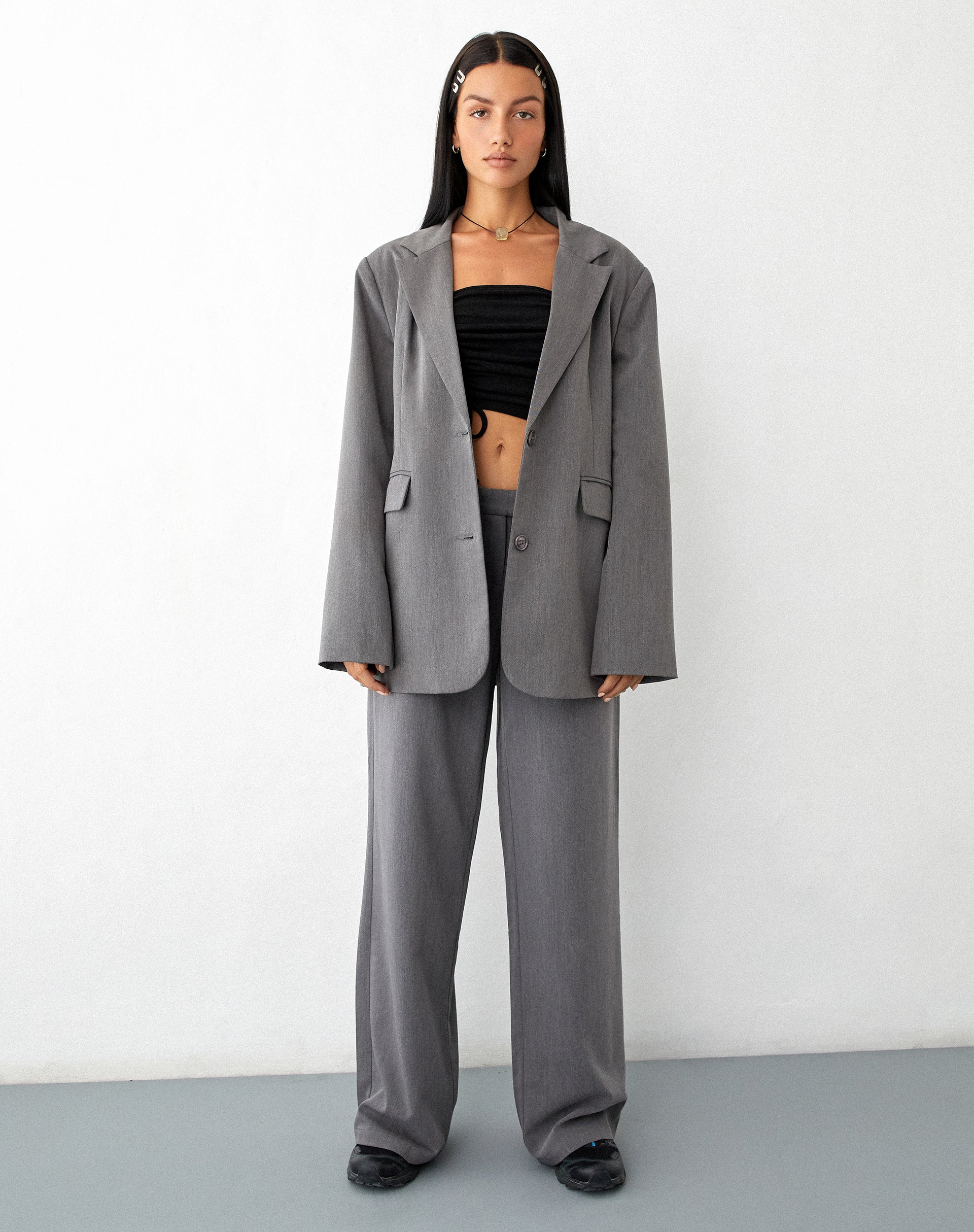 Grey 2025 blazer set