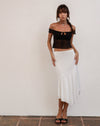 Image of Cinta Low Rise Midi Skirt in Ivory