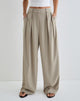 Image of Nala Wide Pleat Trouser in Taupe Tailoring