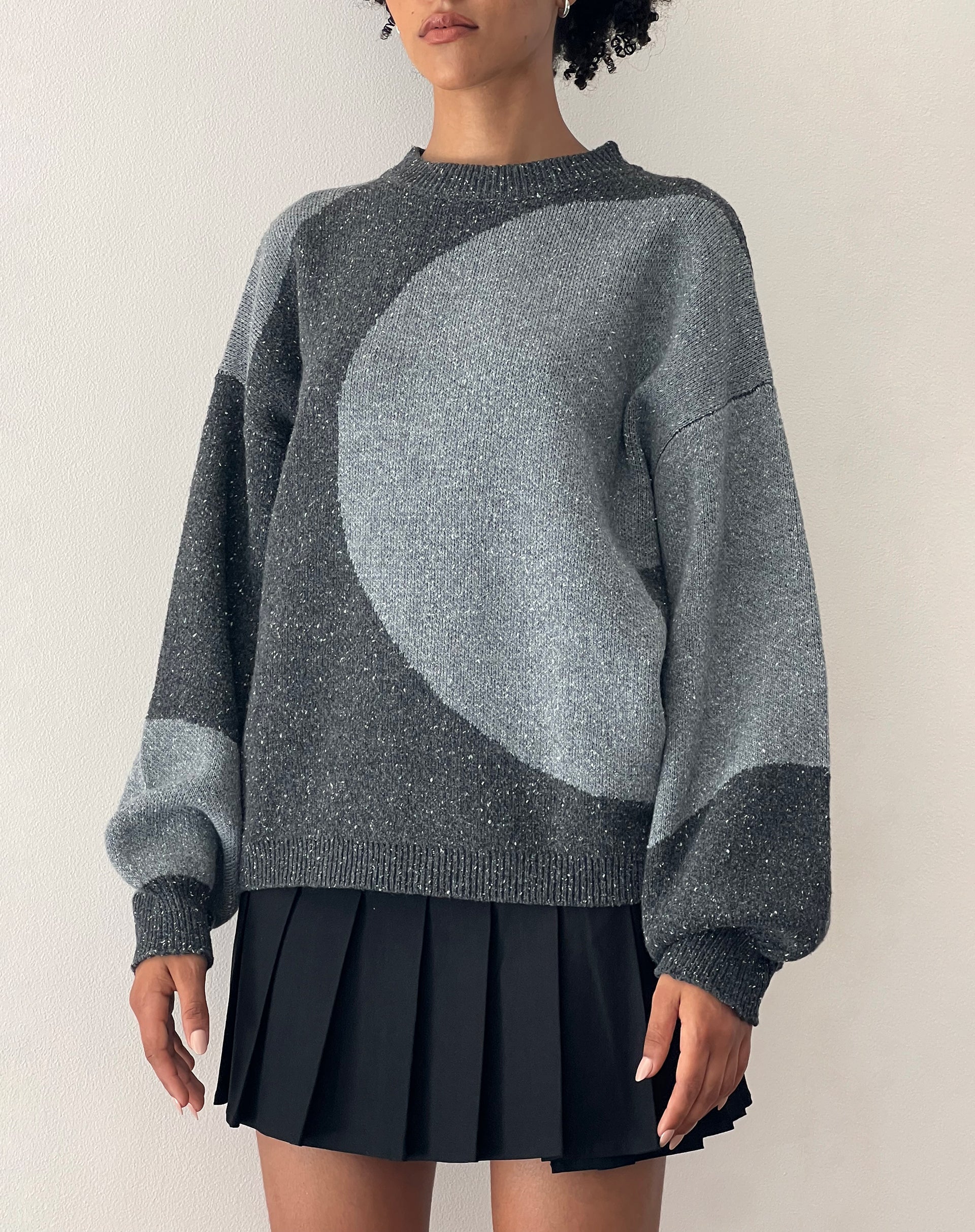 Image of Namari Jumper in Black and Charcoal Mix Knit
