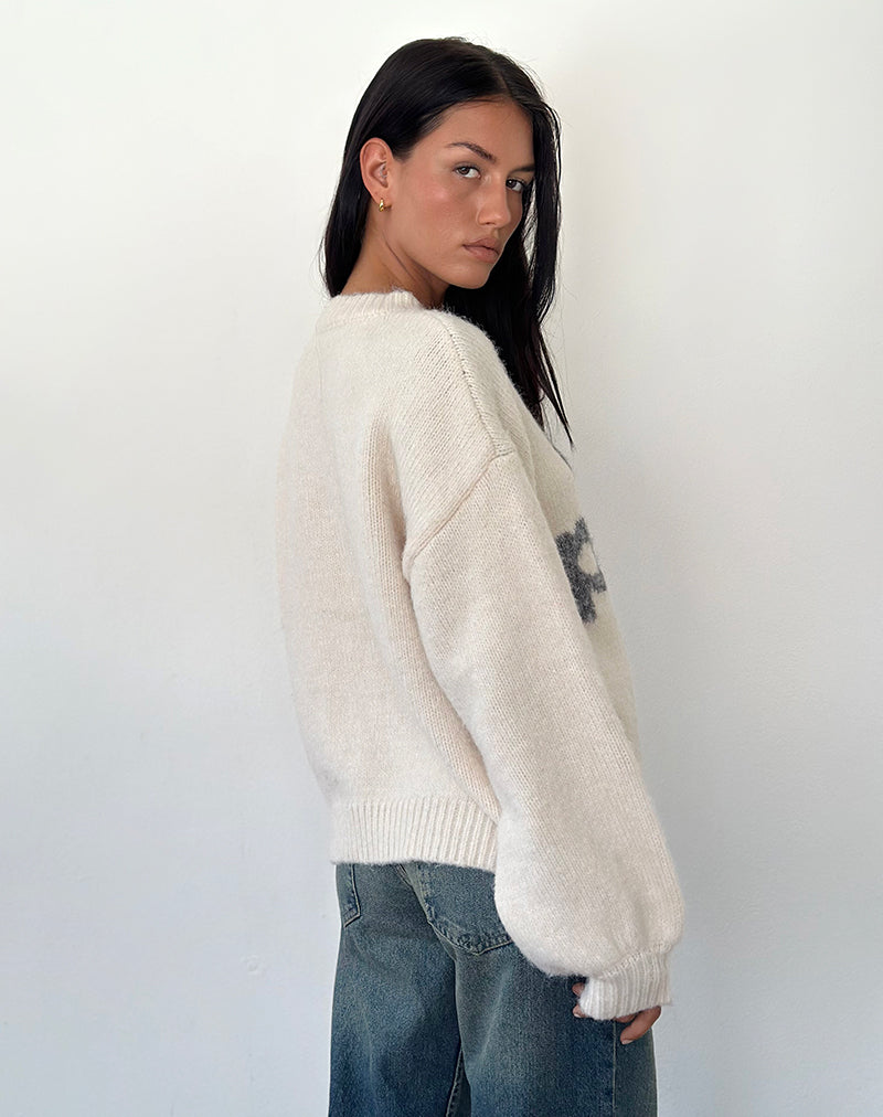 Image of Namari Jumper in Off Piste Ivory Print