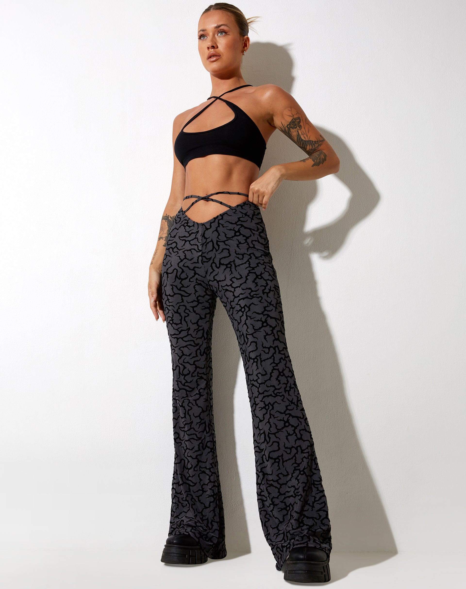 Image of Nancha Flare Trouser in Tribal Flock