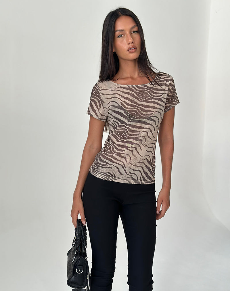 Image of Neko Top in Mesh Wild Animal Neutral