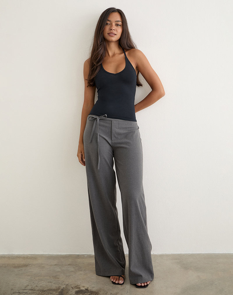 Image of Nemue Plunge Racerback Top in Black