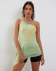 Image of Nesrin One Shoulder Longline Top in Yellow Watercolour