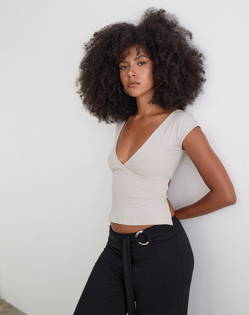 Netan Crossover Top in Cannoli Cream