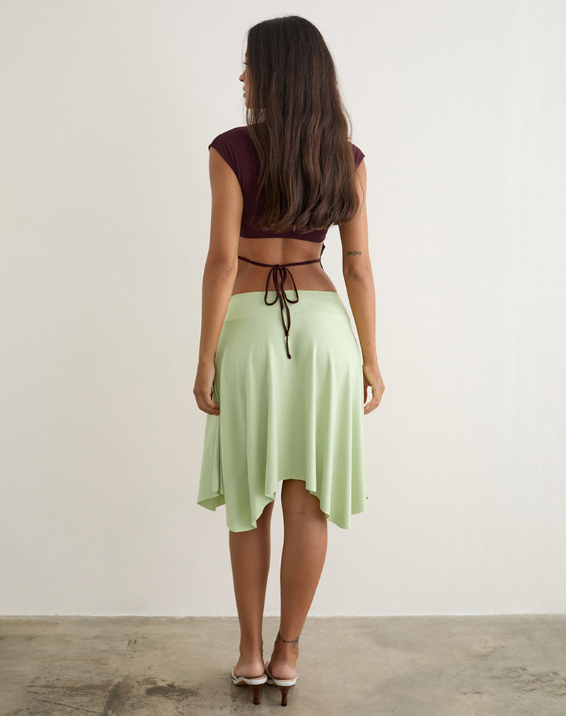 Image of Joonmir Midi Skirt in Rayon Jersey Pistachio